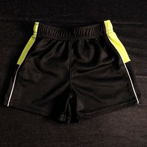 Infant Boy Black and Lime Green Basketball Shorts